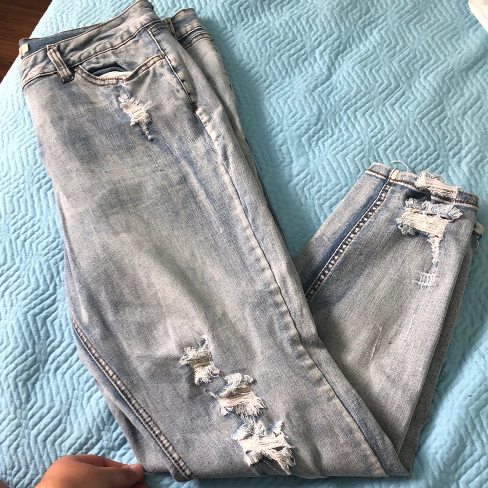 light wash ripped jeans